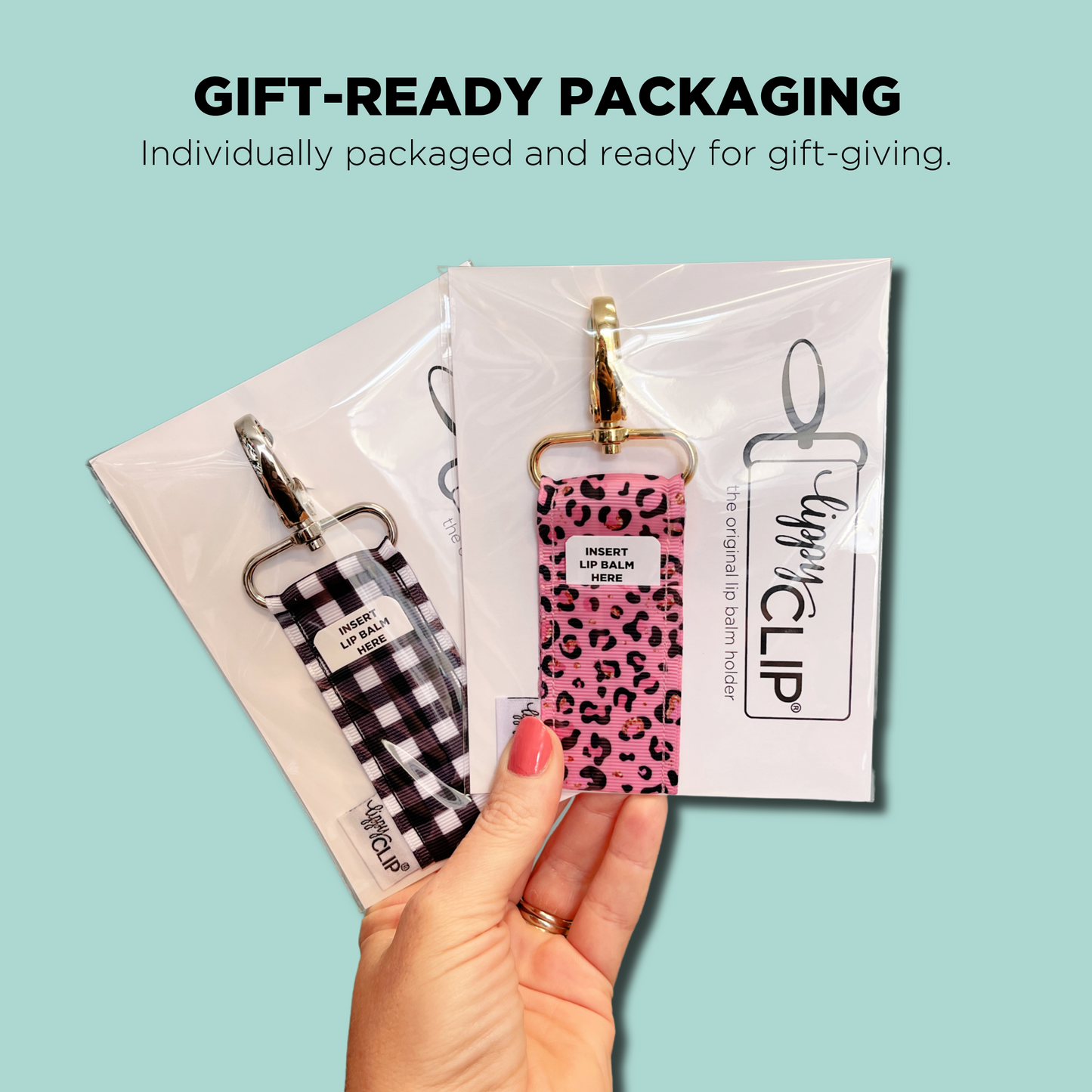 Black and White Checkerboard LippyClip® Lip Balm Holder