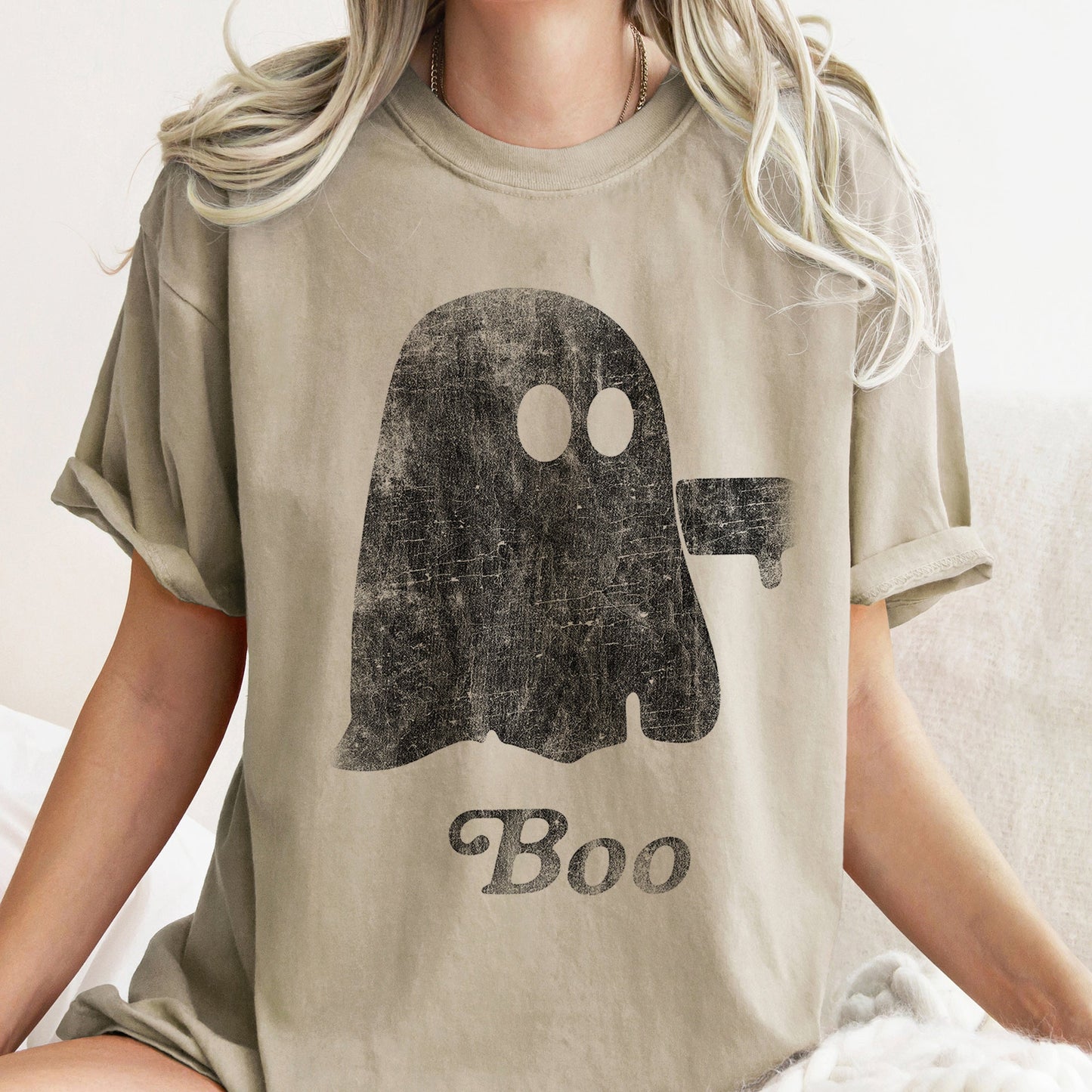 Boo Retro Ghost Comfort Colors Tshirt