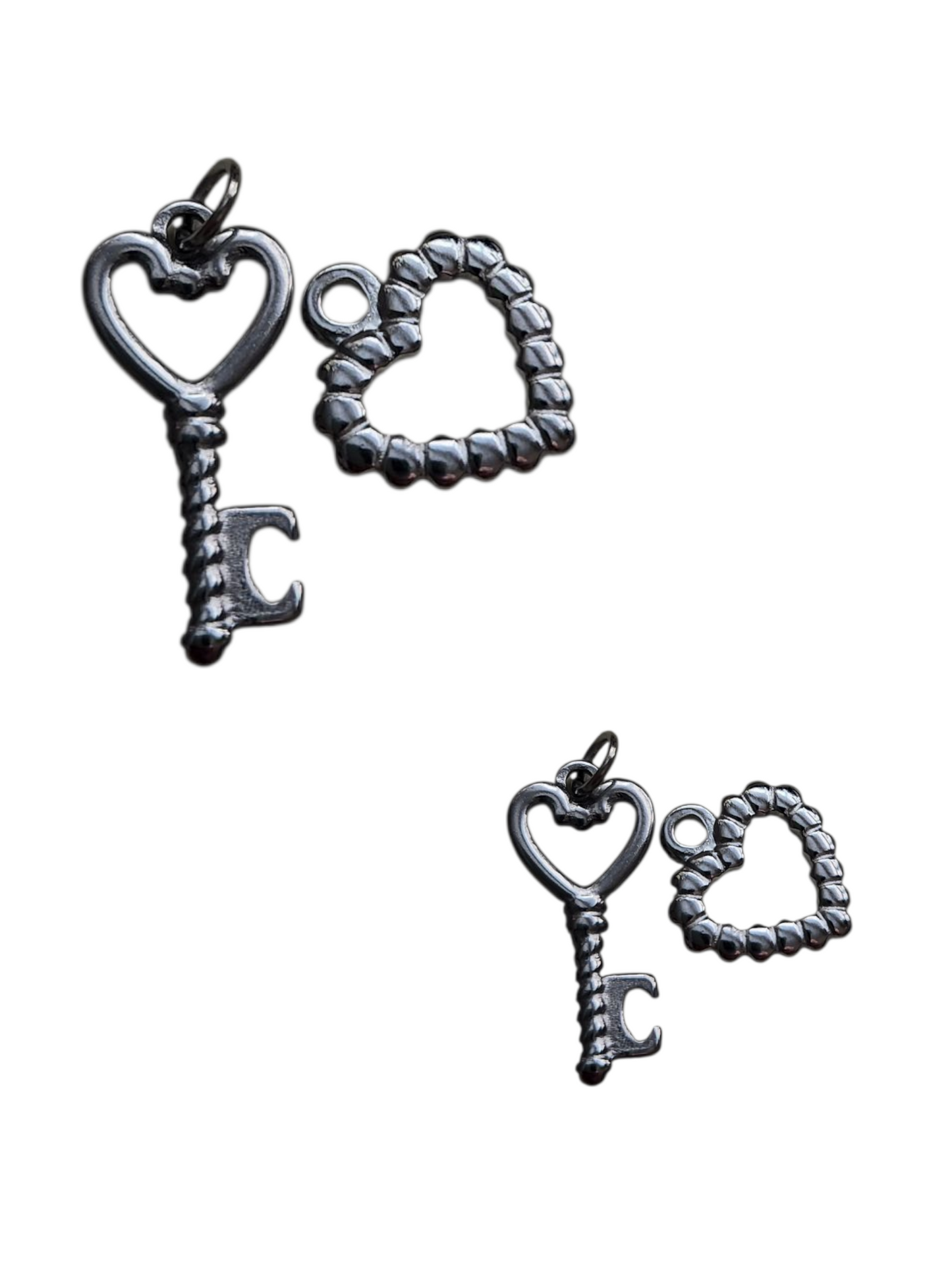 Lock key & Heart Charms