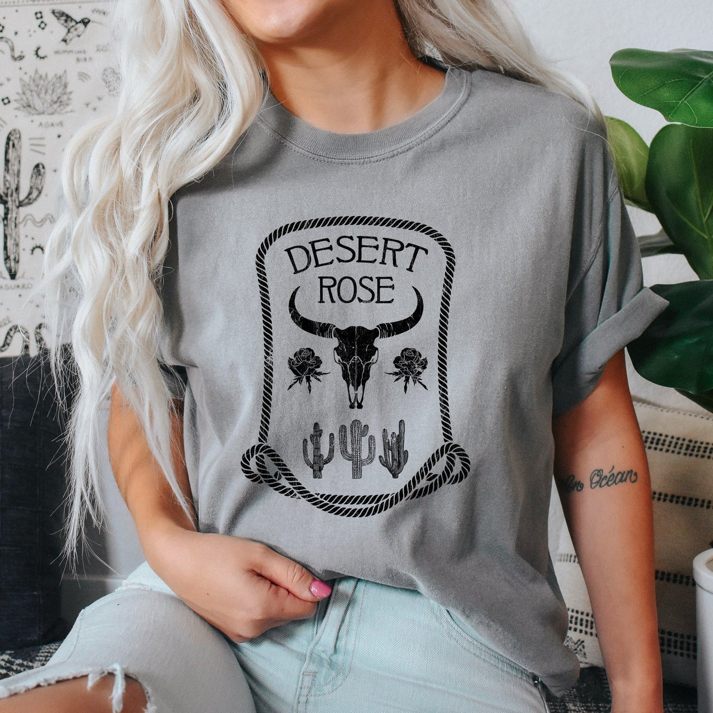 Desert Rose, Western, Country, Cowgirl, Cowboy, Tshirt Comfort Colors T-Shirt