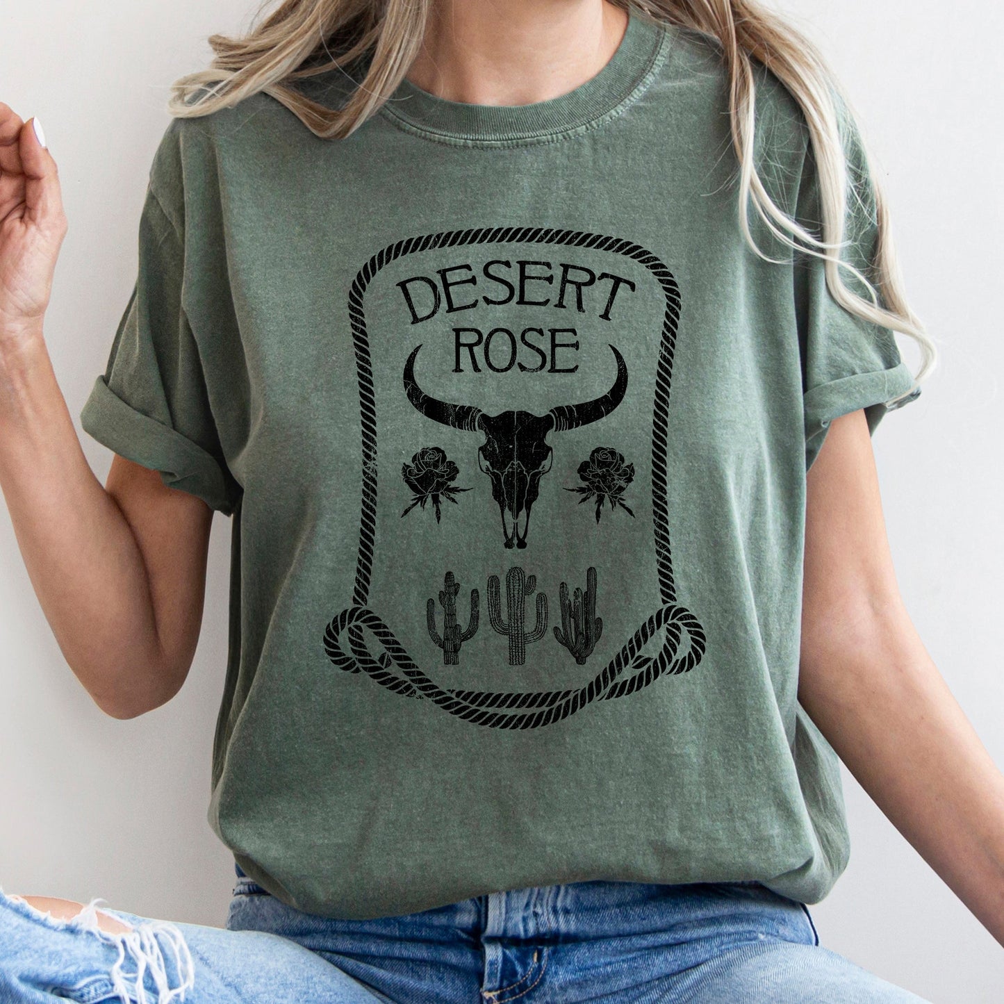 Desert Rose, Western, Country, Cowgirl, Cowboy, Tshirt Comfort Colors T-Shirt