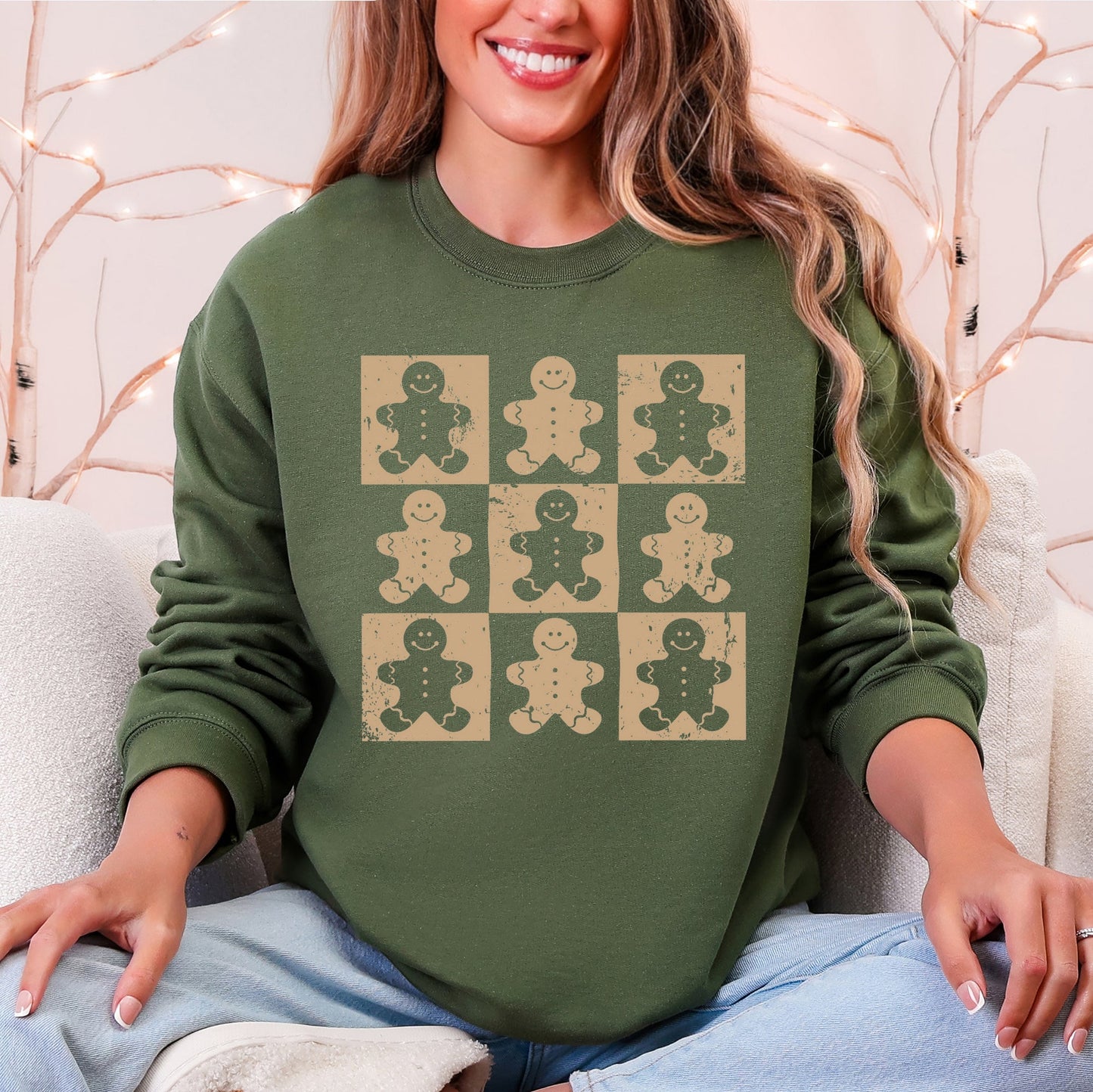 Gingerbread Men, Christmas Cute, Minimalist Sweatshirt