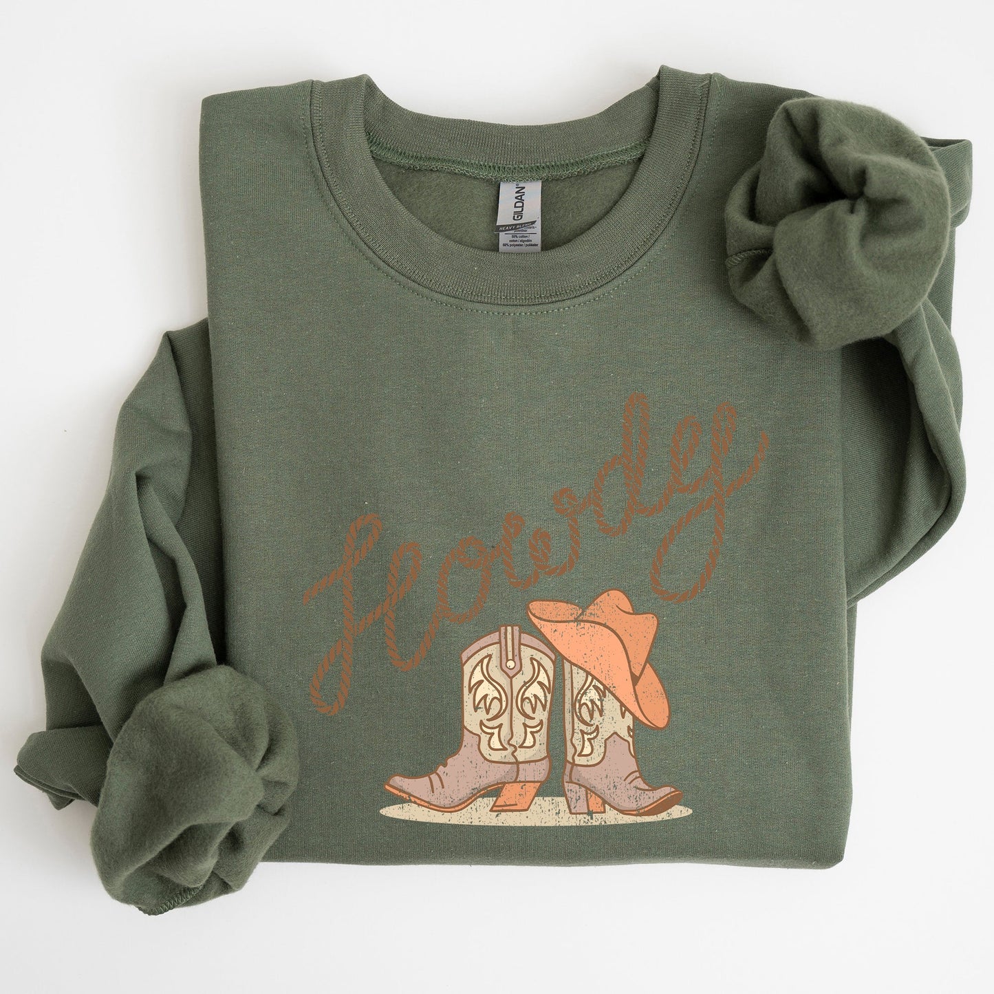 Howdy, Cowboy Boots, Western, Country, Cowgirl, Sweatshirt