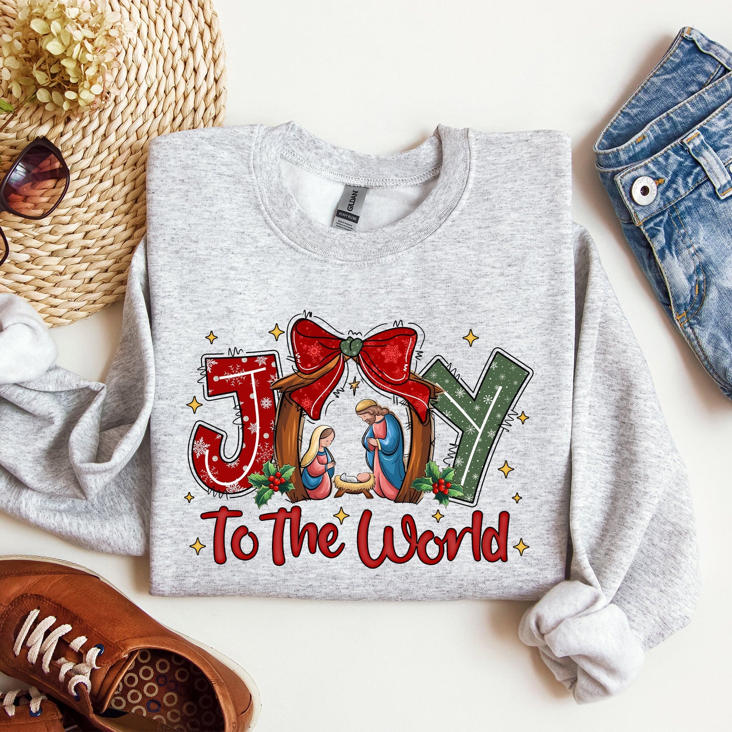Joy To The World, True Story, Christian, Nativity, Christmas, Religious Sweatshirt