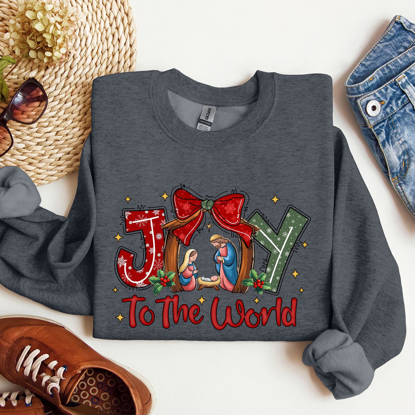 Joy To The World, True Story, Christian, Nativity, Christmas, Religious Sweatshirt