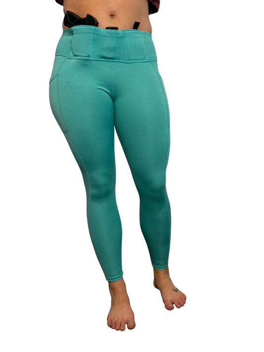 Defender Concealed Carry Leggings | Heathered Teal
